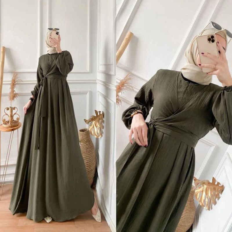 ALLETA GOWN MAXY DRESS CRINKEL AIR FLOW/GAMIS KONDANGAN REMAJA PREMPUAN/GAMIS WANITA/ GAMIS LEBARAN TERBARU