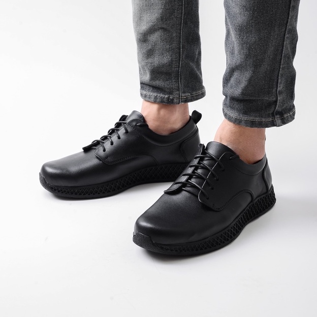 REUS BLACK - Sepatu Formal Pria Kulit Pantofel Hitam Oxford Kerja Kantor Pentopel Pantopel Fantofel Casual Original Kasual