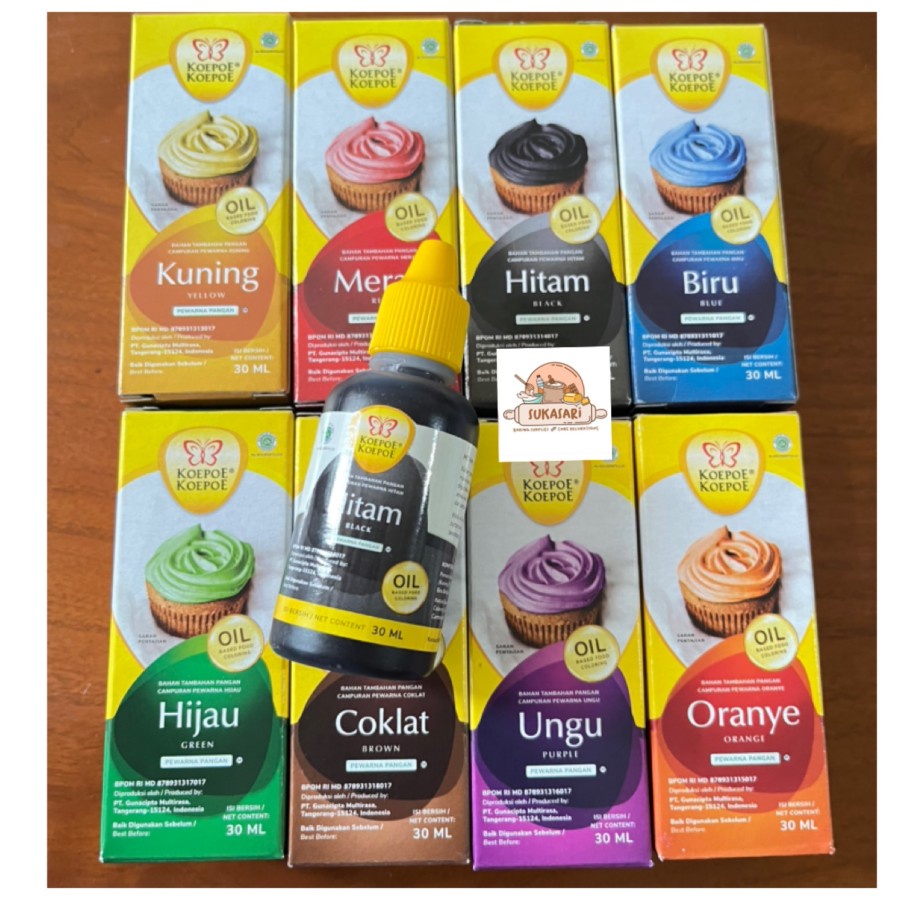 

Koepoe Koepoe Pewarna Makanan Food Colouring Oil Based / Halal / 30ml / Macaroon / ButterCream