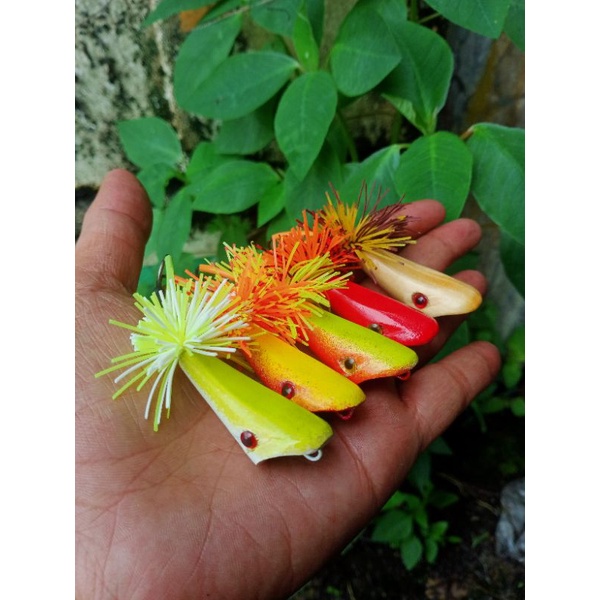 IWAK KAYU geol mini 3.5cm/4g umpan casting toman gabus ikan predator handmade