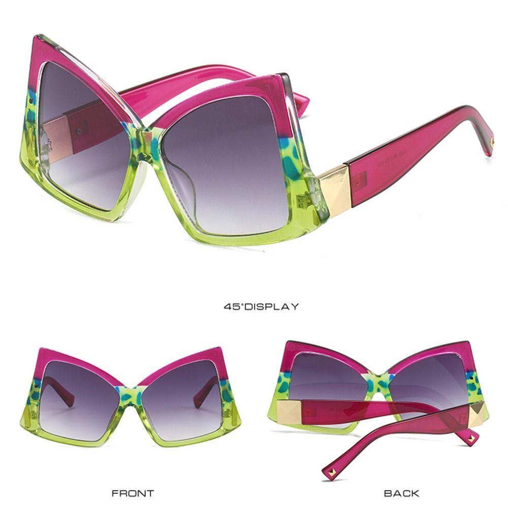 R-flower Butterfly Sunglasses UV400 Kacamata Gradasi Kacamata Hitam Kacamata Matahari Punk Punk