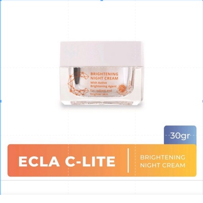 ECLA C-Lite Brightening NIGHT CREAM 30 GR Vitamin C Pemutih Anti Aging Kulit