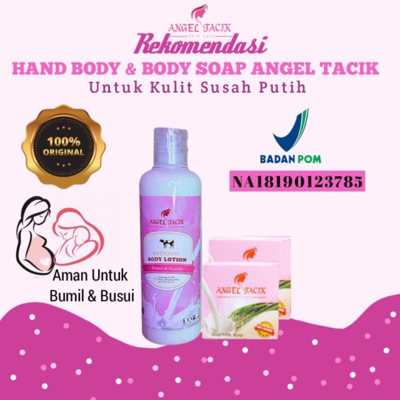 [BPOM✔️] Lotion Whitening HB Angel Tacik Original || Pemutih badan Ampuh||cod||promo||hb viral