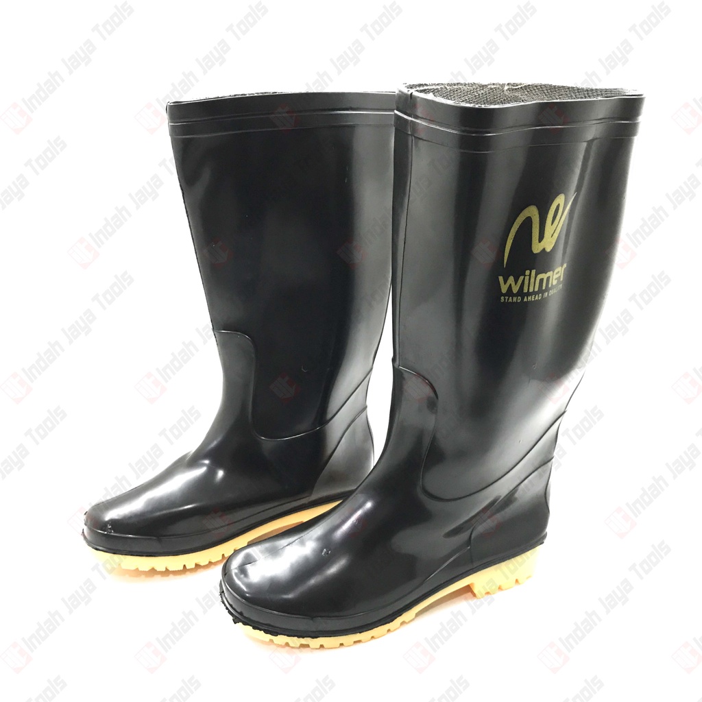 WILMER Sepatu Boot Hitam Karet Tinggi Proyek Safety Boots