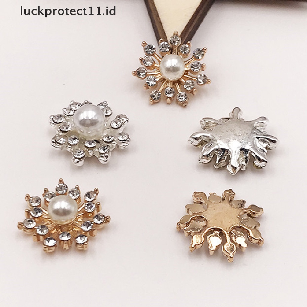 /Fashion Hot// Fashion// 10pcs Snowflake Pearl Strass Kancing Berlian Imitasi Untuk Aksesori Pakaian Kerajinan DIY.