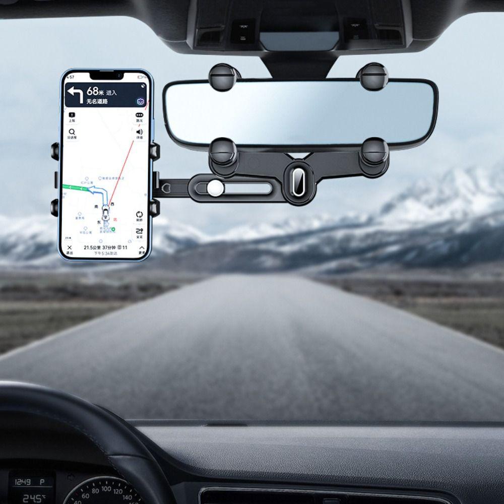 Lanfy Car Phone Holder Aksesoris Mobil Smartphone Kickstand Dukungan Ponsel Yang Dapat Ditarik Stand Ponsel Mengemudi Perekam Braket