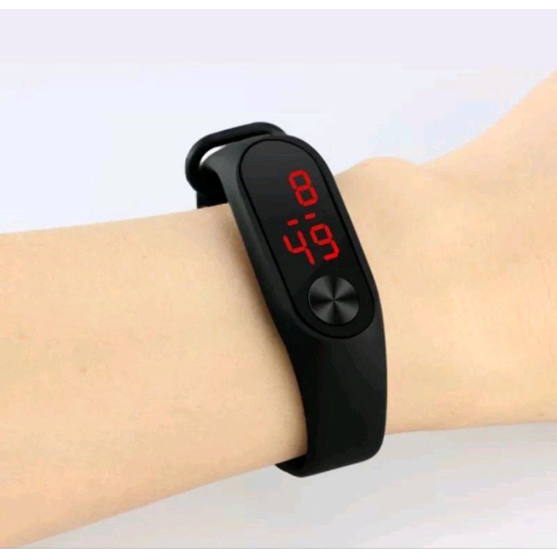 Jam Tangan Digital LED Sport Karet Wanita Dan Pria Murah (009R)