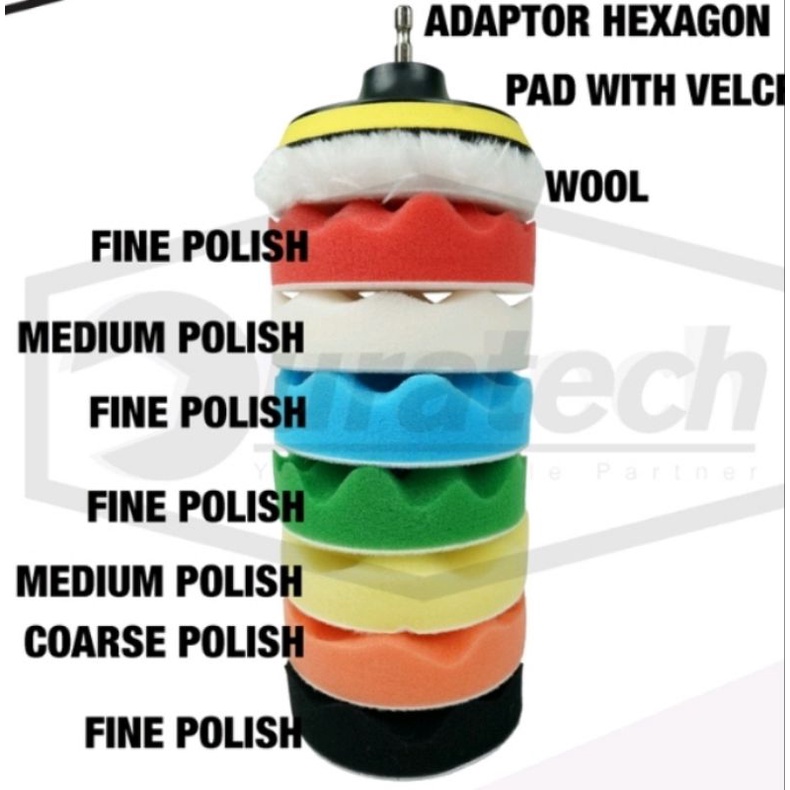 Wool Busa Pad Poles 5 Inci 10 Pcs Set