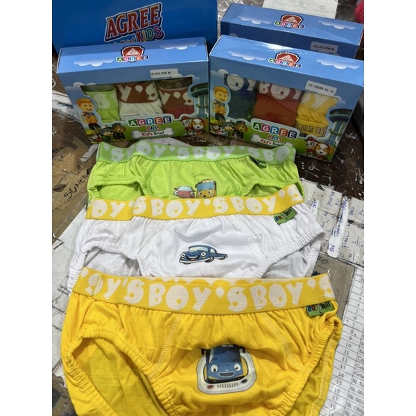 (3pcs) celana dalam anak laki cowok AGREE kids brief AG206 termurah