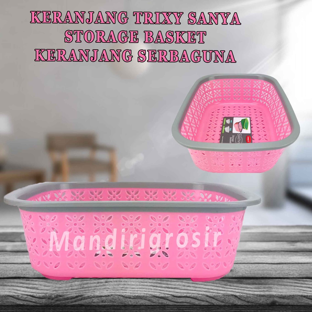 Keranjang Plastik * Keranjang Trixy Sanya * Tempat Penyimpanan Serbaguna * Storage Basket