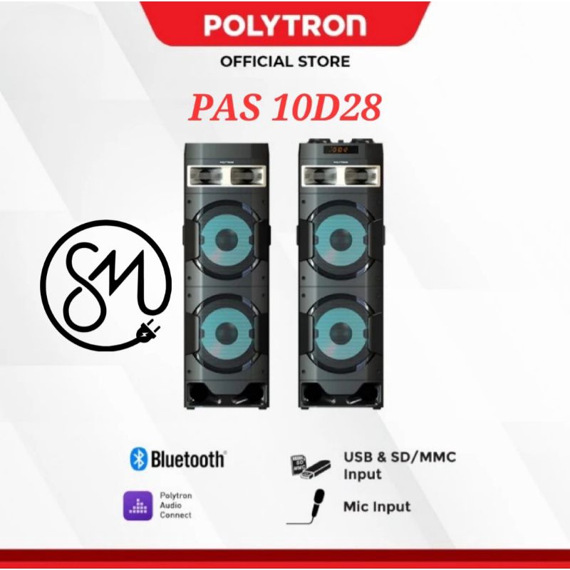 Speaker Aktif Polytron PAS 10D28 10 inch Active PAS10D28 Bluetooth