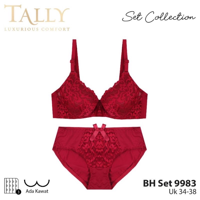 TALLY BRA BH SET CD CELANA DALAM 9983 I CUP B | ADA KAWAT I BUSA TIPIS I SIZE 34 - 38