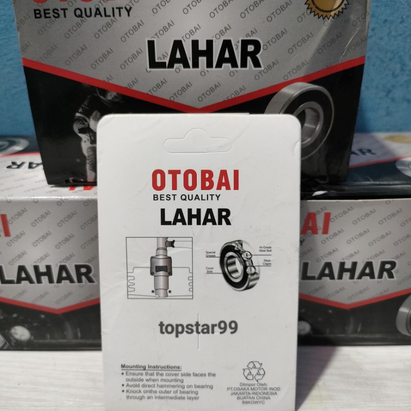 Kelahar Bearing Otobai Bering Laher Lahar 6200 2RS Harga Per 1 Pcs