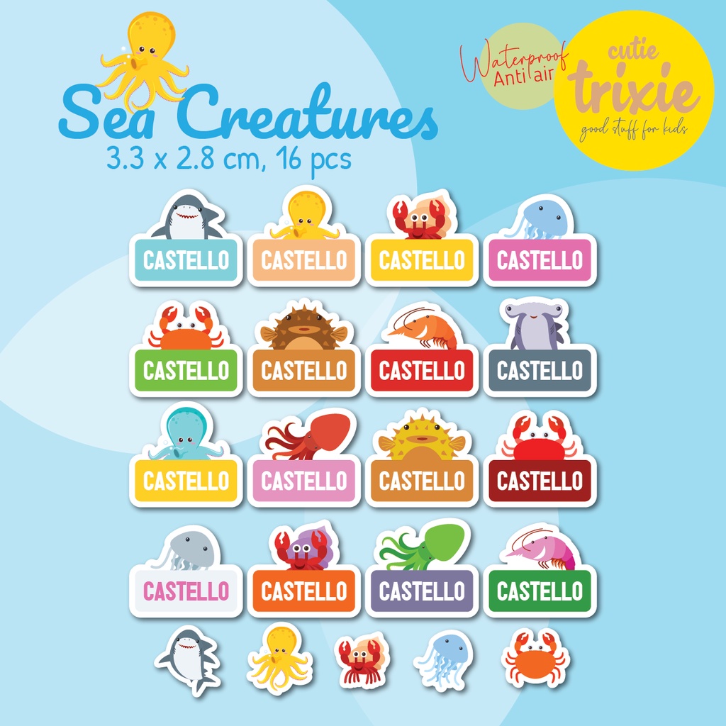 

Sticker Label Nama Anak Sea Creatures