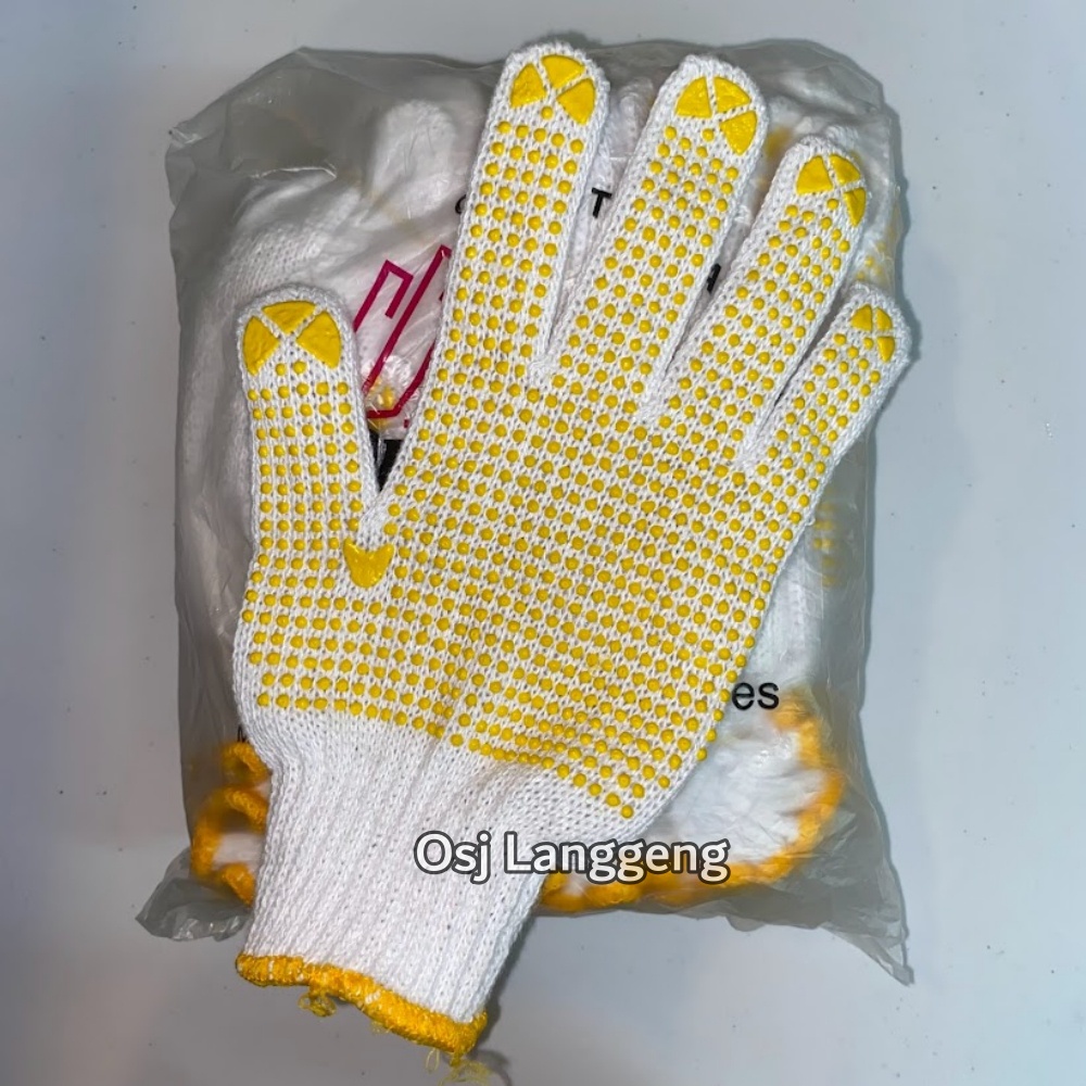 Sarung Tangan Bintik Kuning - Sarung Tangan Polkadot - Sarung Tangan Anti Slip Murah