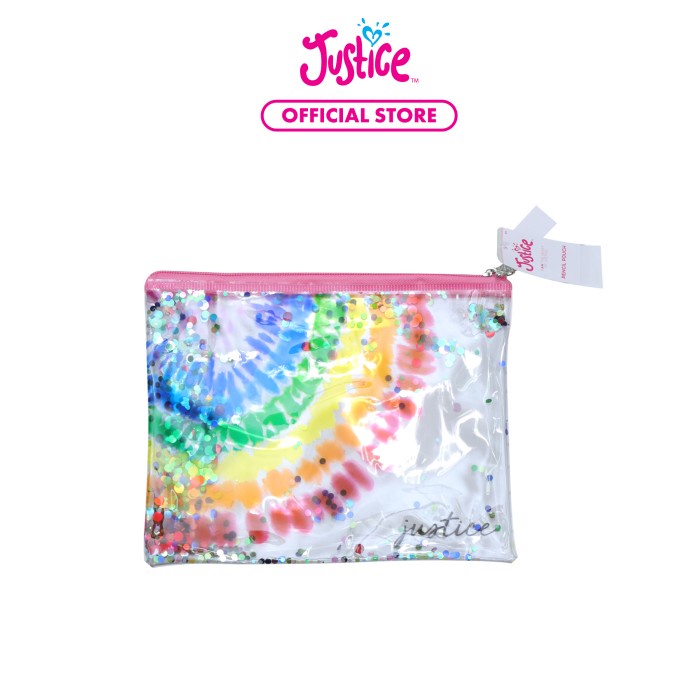 

JUSTICE GIRLS RAINBOW CONFETTI PENCIL POUCH - TEMPAT PENSIL ANAK