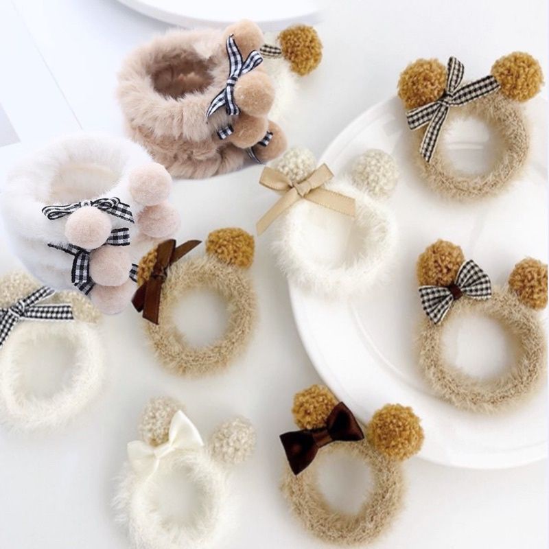 6 pcs ikat rambut bulu anak remaja
