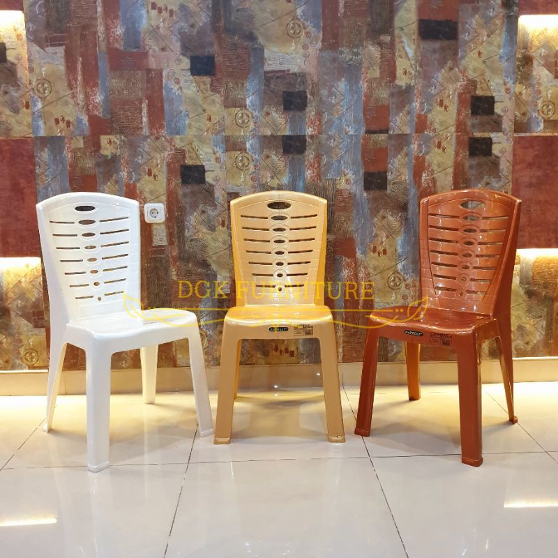 Kursi Makan Cafe Kafe Sandar Sandaran Sender Plastik Napolly 208 Warna Metalik LIMITED EDITION