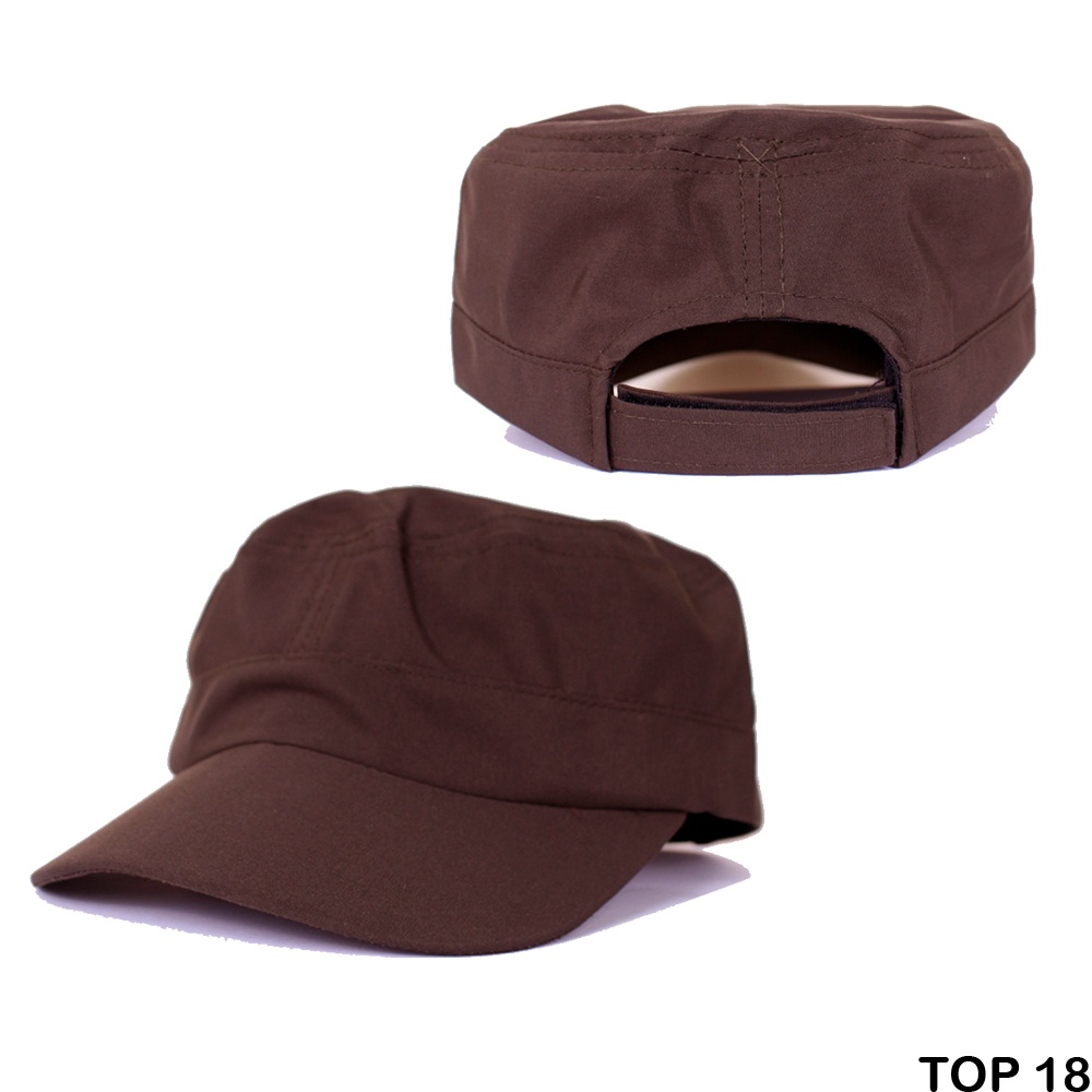 GIOFLO Topi Komando Military Cap Unisex Terbaru Dark Brown / TOP 18