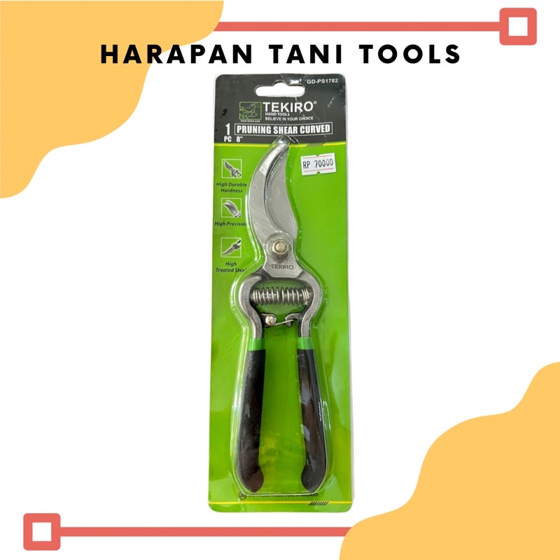 Tekiro Pruning Shear Curved 8” | Tekiro Gunting Dahan Bengkok | Tekiro Pruning Shear | Tekiro GD-PS1