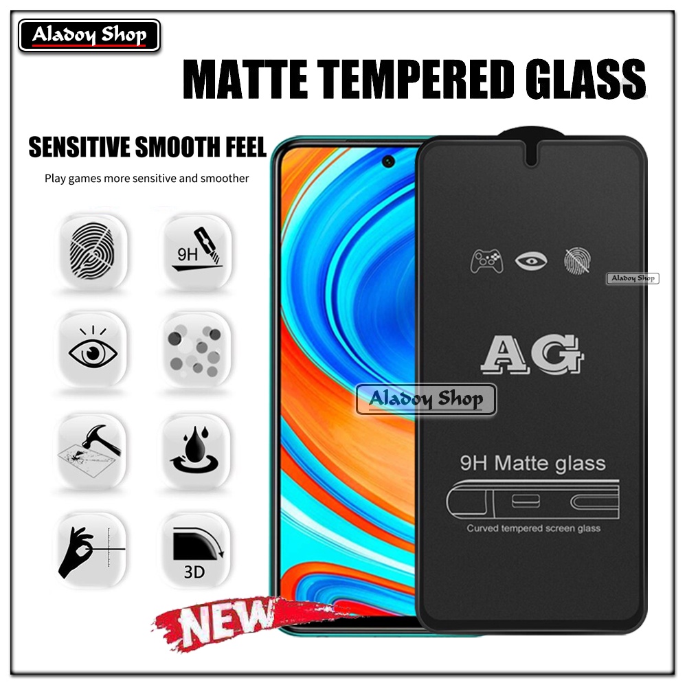 Paket 3IN1 Tempered Glass Layar Matte Anti Glare XIAOMI REDMI NOTE 9 PRO/9S Free Tempered Glass Camera dan Skin Carbon