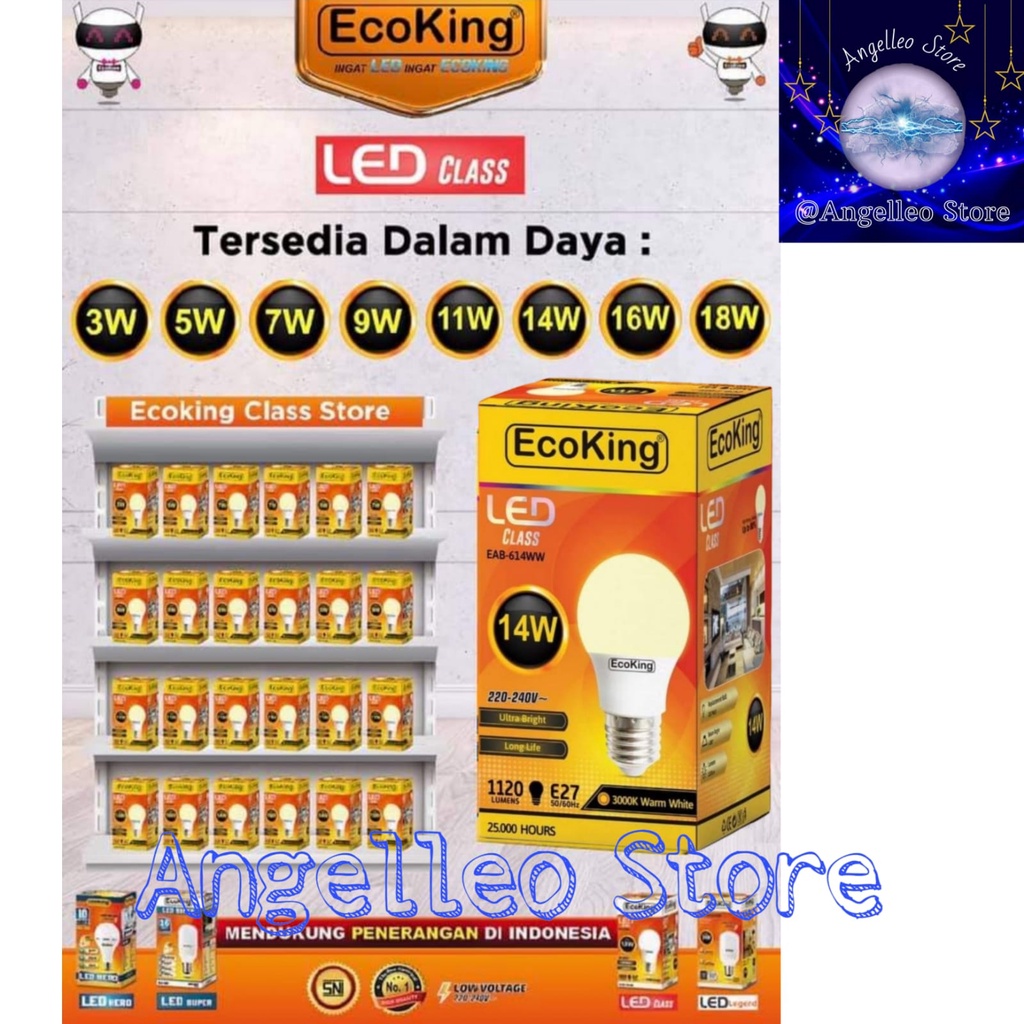 Lampu LED EcoKing~BULB~Ecoking Class~14 Watt~Satuan