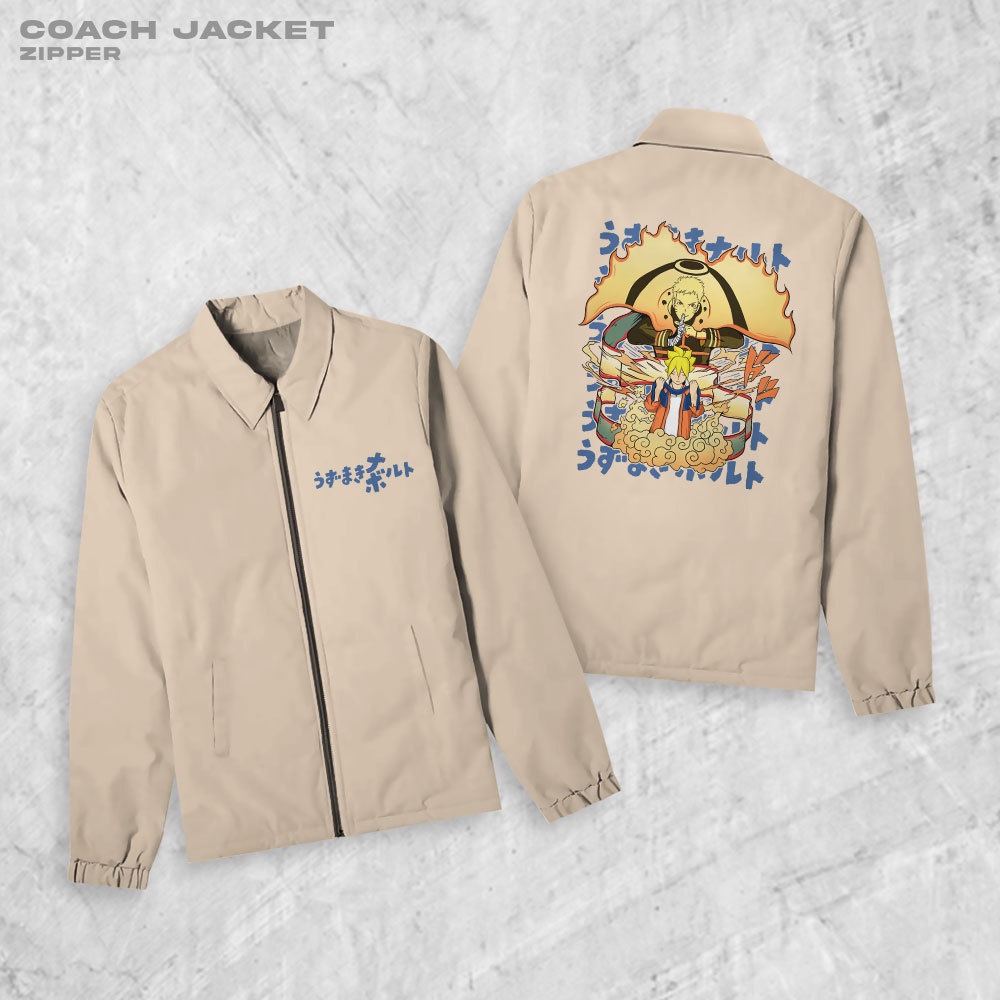 FortKlass Boruto Jaket Zipper Pria Jaket Parasut Unisex