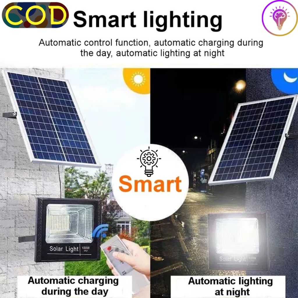 [ COD ] Lampu Sorot Tenaga Surya 25W Sensor Light LED Solar Lamp / Lampu Taman Tenaga Matahari Tahan
