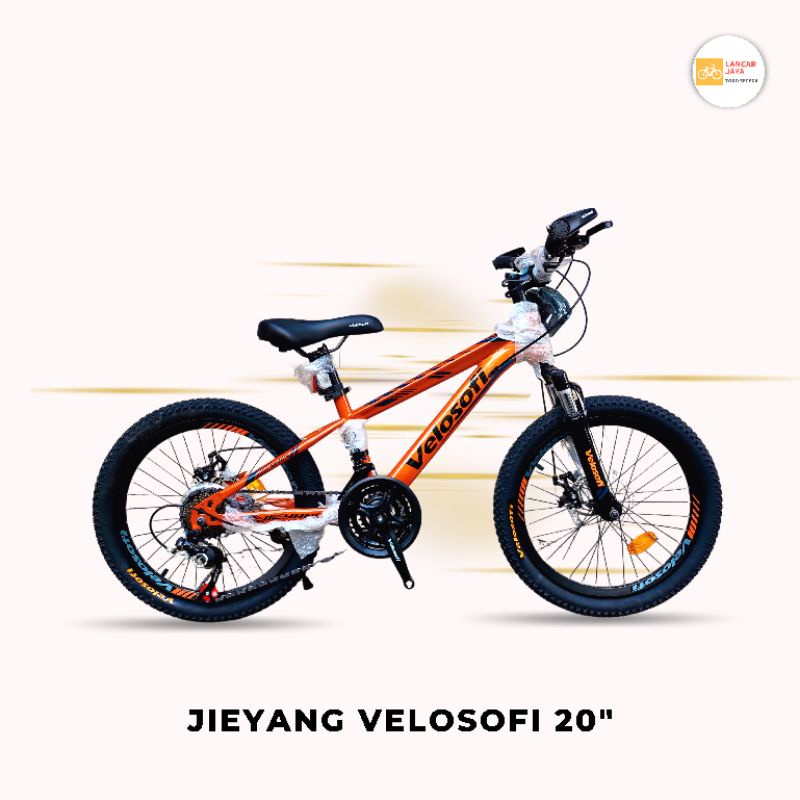 Sepeda MTB Ukr. 20" JIEYANG 'Velosofi' Shock Breaker + Velg Tinggi + Stir Oversized + Kabel dalam