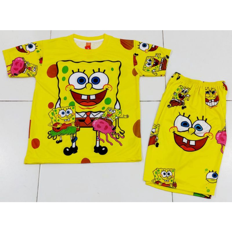 SETELAN ANAK PULLPRINTING LUCU DAN NGAK LUNTUR USIA 2-10THN SPONGEBOB/SETELAN UPIN IPIN/SETELAN THOMAS