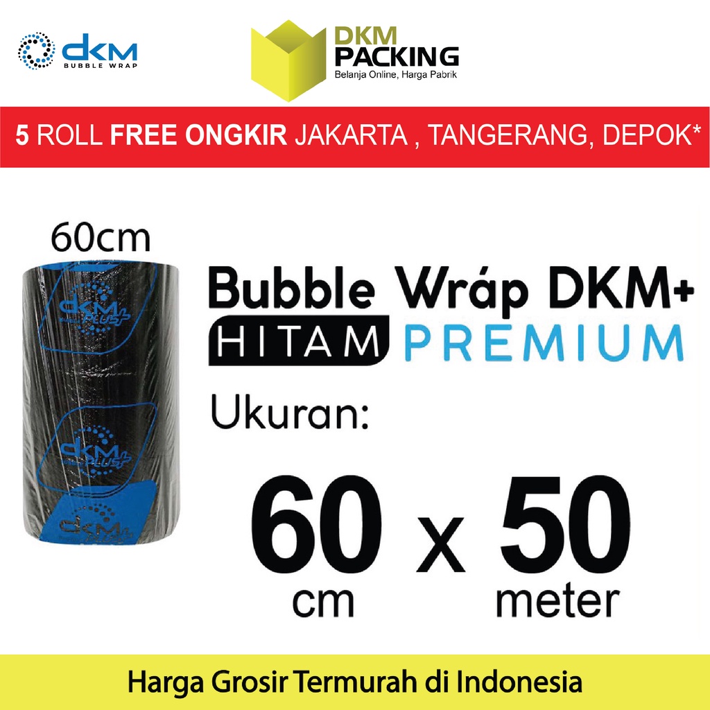 

Plastik Bubble Wrap Hitam 60cm x 50m Bubblewrap DKM PLUS PREMIUM TERMURAH / ROLL