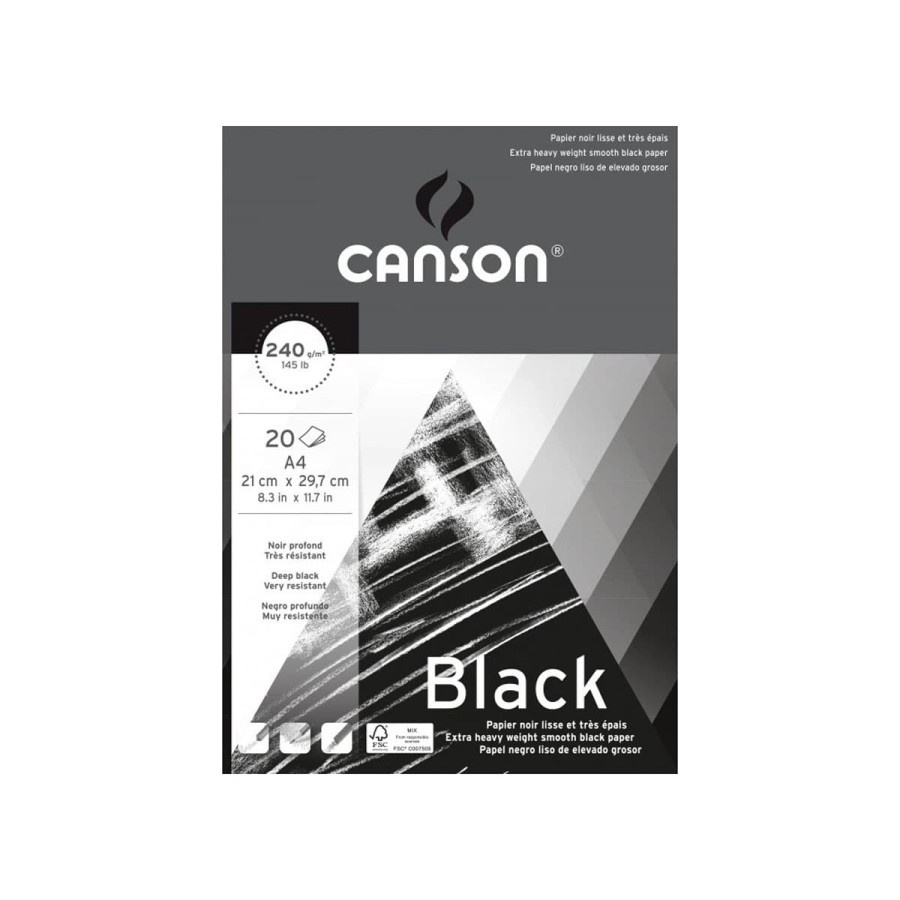 

CANSON Black 240G | Ukuran A4 | 20 Sheets | 200377111