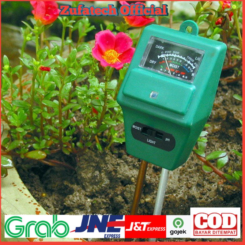 3in1 Alat Pengukur Kelembaban Tanah Soil Moist PH Detector Analyzer - Green