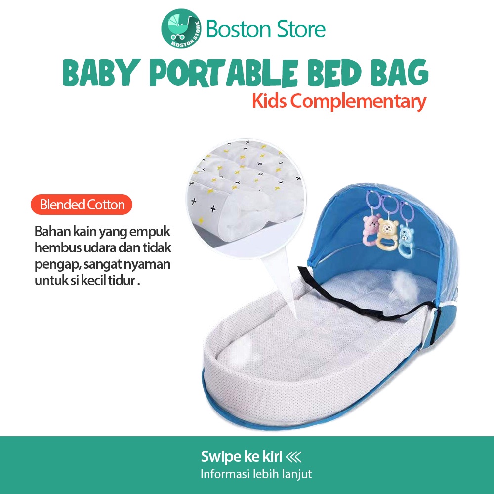 Bostonstore Baby Portable Bed Bag Ranjang Lipat Bayi dengan Kelambu Tas Bayi 2in1 / Baby Portable Bed / Baby Portable Bed Bag / Kasur Bayi Kelambu / Kasur Bayi Kelambu Tenda / Kasur Bayi Kelambu Lepas Pasang / Ranjang Lipat Bayi