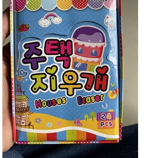 

Menarik penghapus pensil bentuk rumah warna warni isi 24 45G!!