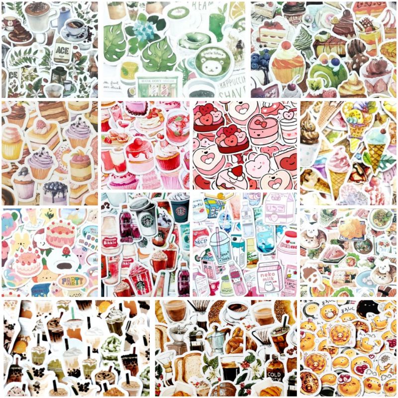 Stiker Dekoratif DIY Set isi 15 Stiker - Food and Drink 1