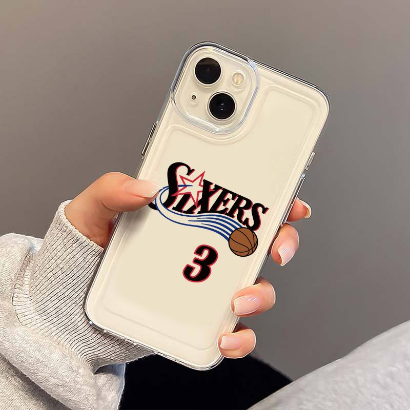 IPHONE Casing Ponsel Lembut 76ers Dan Panas Kompatibel Untuk Iphone14 11 13 12 Pro XS Max Casing Tahan Guncangan X XR 78 6 6S Plus Cover TPU Transparan