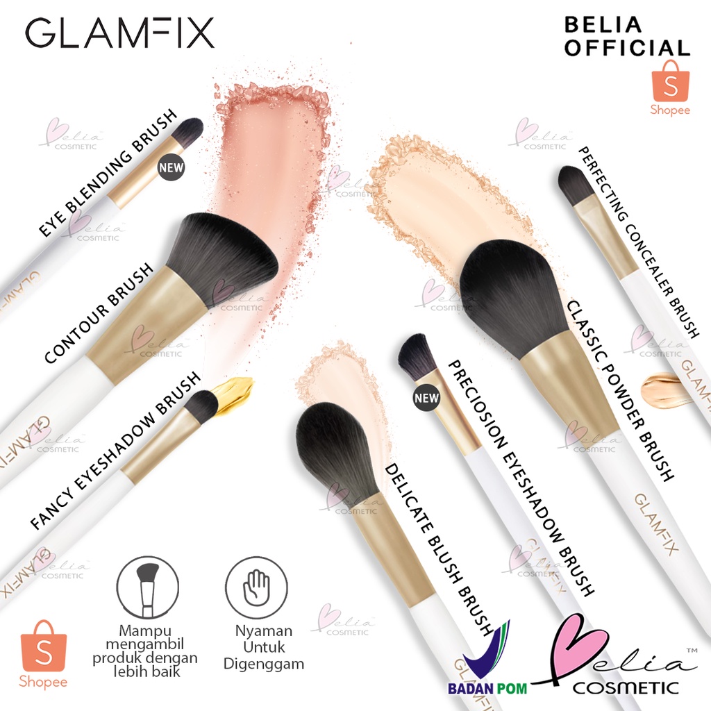 ❤ BELIA ❤ Glam Fix Classic | Delicate | Glow | Fancy Brush | Glamfix Kuas Make Up