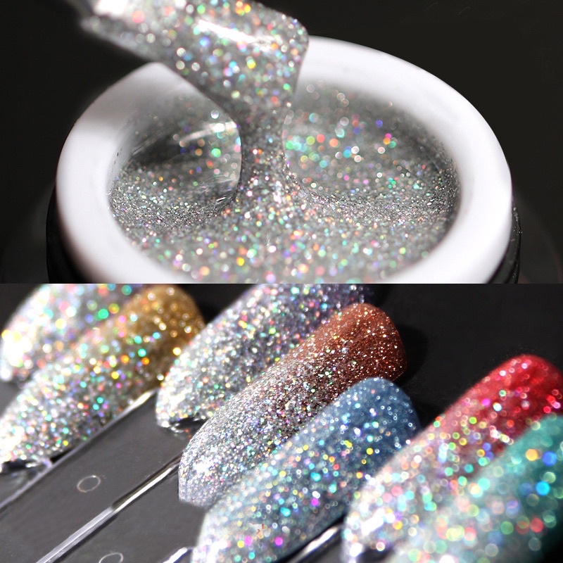 FINY SHINY UNIVERSAL LASER GEL POLISH HOLOGRAM / GLITTER NAILART POT / KUTEK GEL GLITTER BEST SELLER