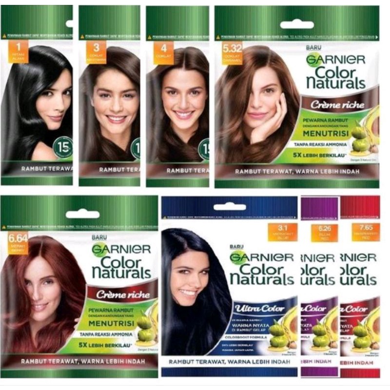 Garnier Color Naturals Express Hair Color Sachet | Garnier Color Naturals  Pewarna Rambut | Cat Rambut Natural