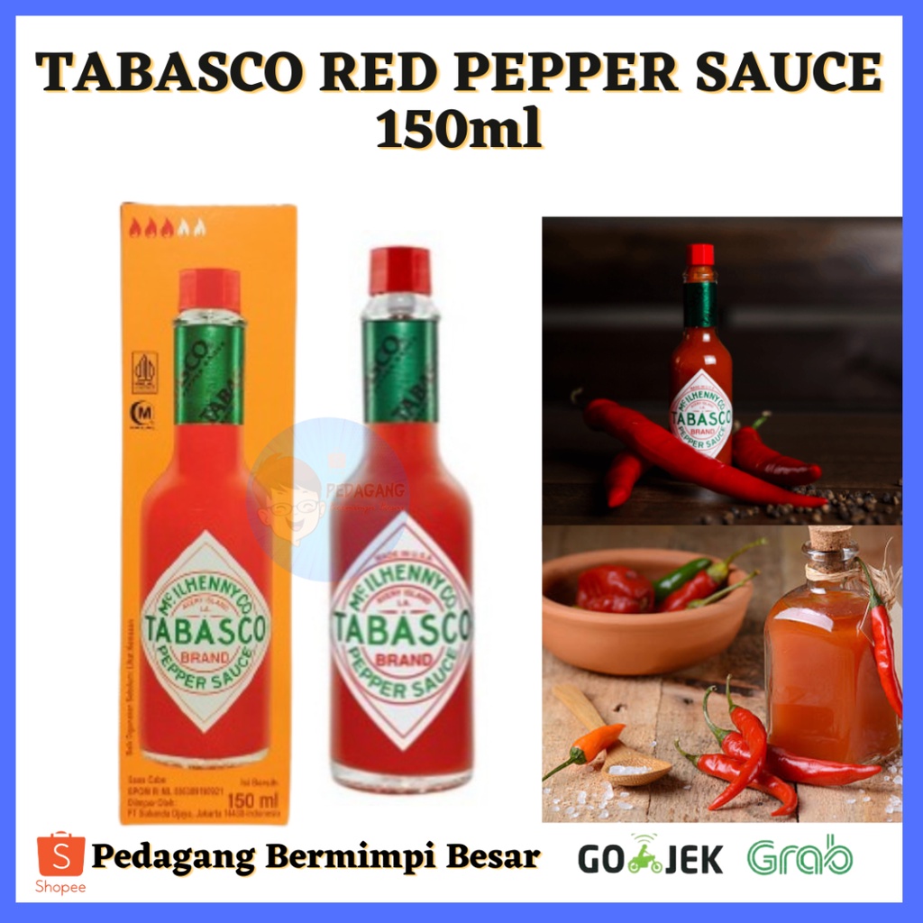 TABASCO RED PEPPER 150ml/  McILHENNY / Tobasco Red Pepper / Saus Cabai Halal/ Tabasco Sauce 150ml