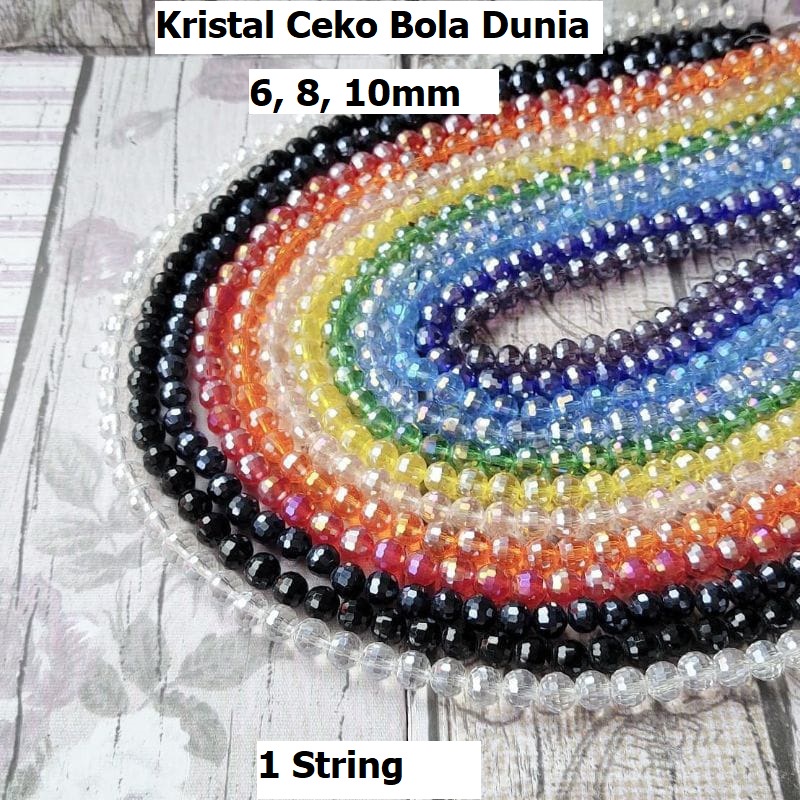 Kristal Ceko Bola 6-10mm Harga/String