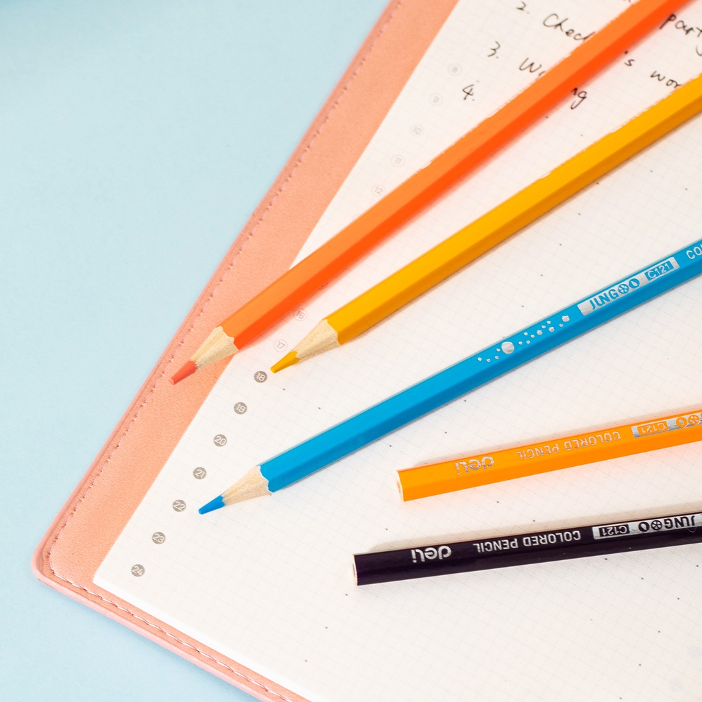 

tyvf Pensil Warna Deli 24 Warna Panjang Jungoo - EC121-24