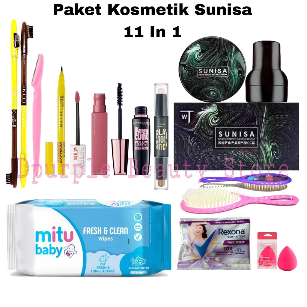 Paket Kosmetik Super Varian Lengkap / Paket Kosmetik / Paket Kecantikan / Kosmetik / Kecantikan / Make Up Lengkap / Kuas Make Up  / Kecantikan Wanita / Cushion / Contour / Tisu Basah / Tas Kosmetik Travel