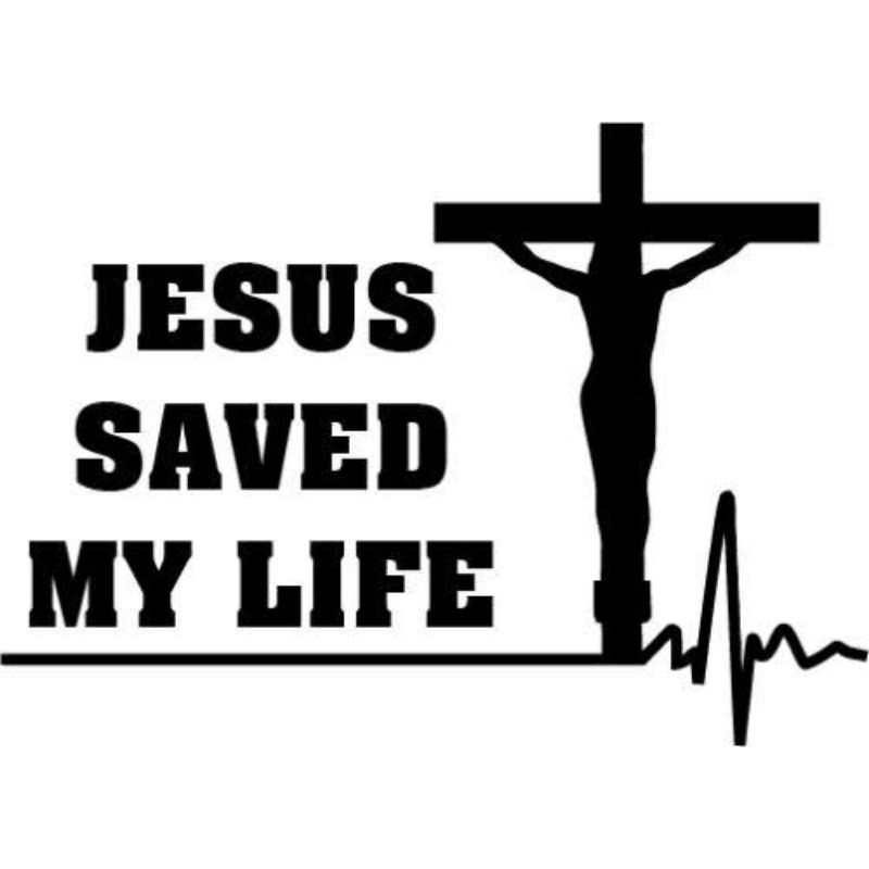 stiker JESUS SAVED MY LIVE, Stiker kaca mobil, motor, laptop