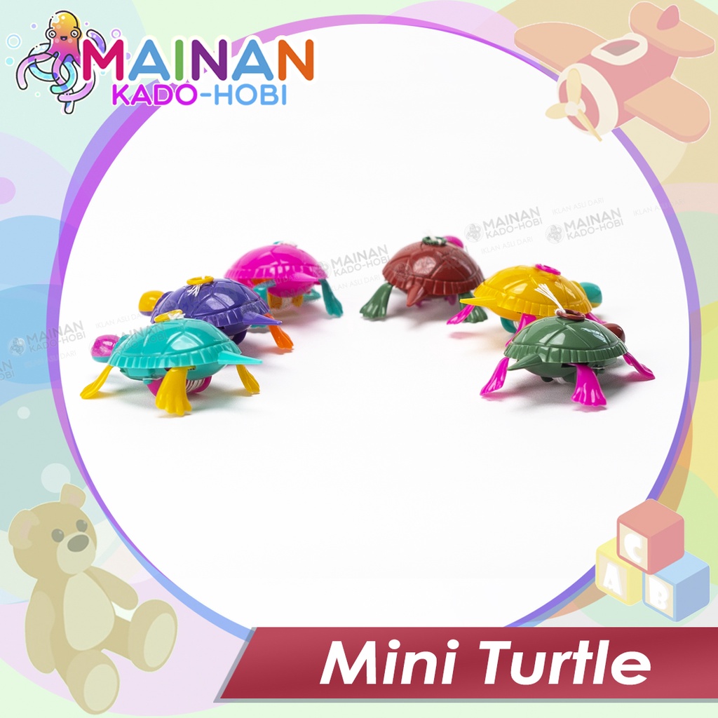 MAINAN ANAK TRADISIONAL MINIATUR PULLBACK MINI TURTLE KURA TARIK