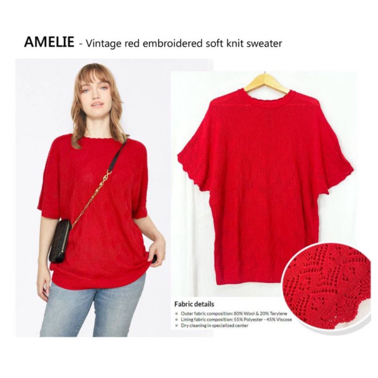 Amelie vintage embroidered soft knit
