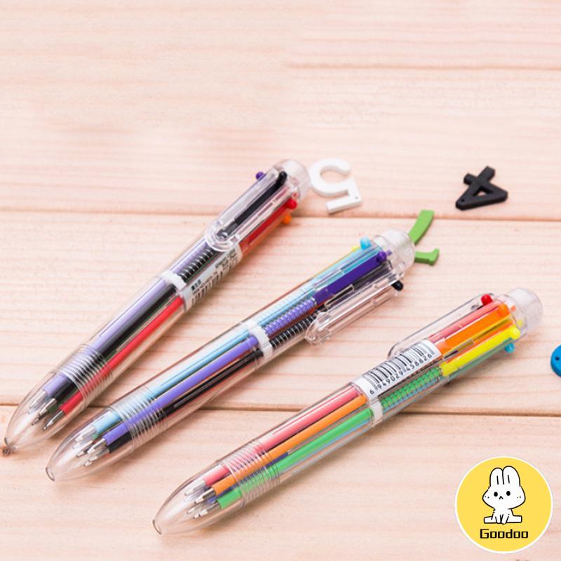 Bolpen 6-in-1 0.5MM Multi Warna Untuk Stationery Anak Sekolah Kantor bolpen -Doo