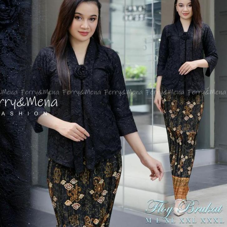 HOT SALE Indahkebaya | ATASAN SAJA / KEBAYA FLOY BROKAT JUMBO LD 100 110 120 130 / KEBAYA KUTUBARU B