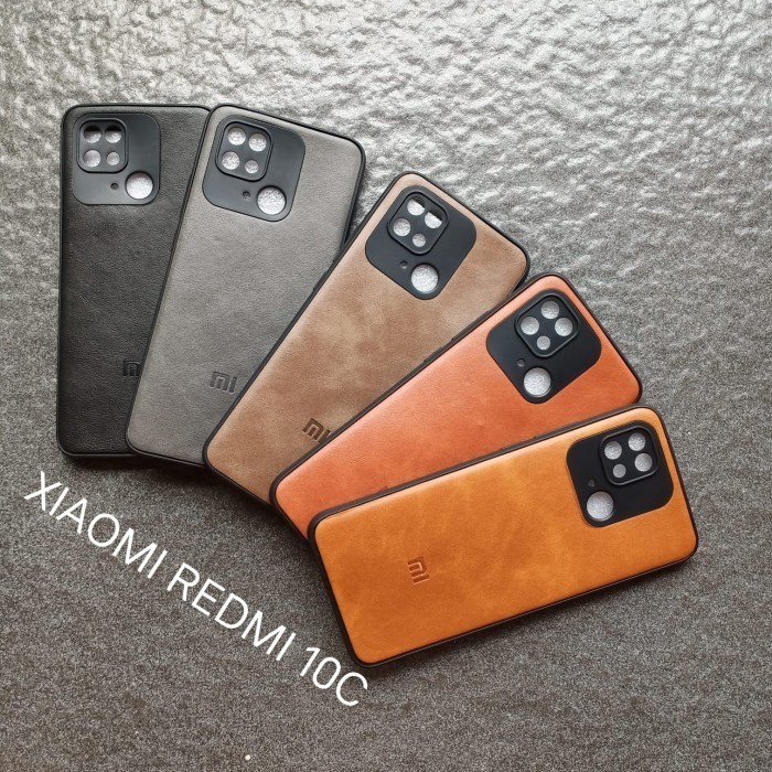 Luxury Leather Case Redmi 10C/10/10A/10S/4A/4X/5A/6A/5 Plus with Logo Softcase Kulit Sintetis Premium